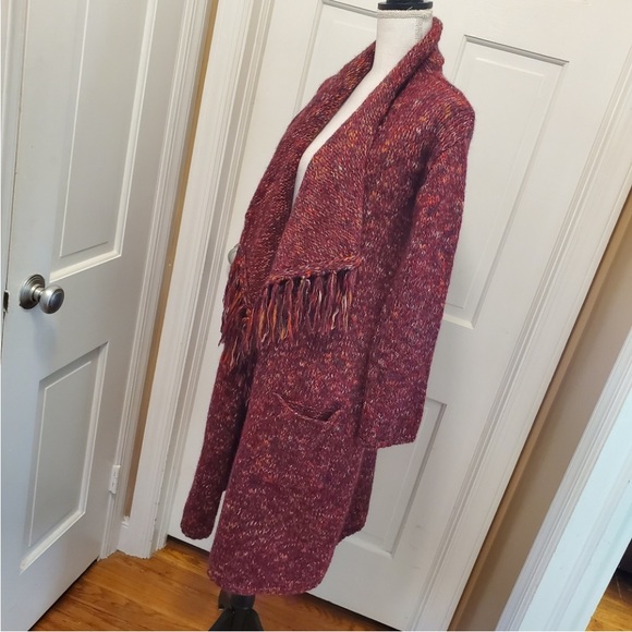 CLOSING 7/31 🍀LUCKY BRAND🍀FRINGE SWEATER COAT-CLOSET CLOSING SOON!!! - Picture 4 of 12